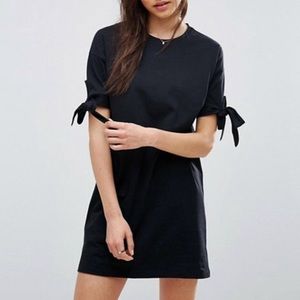 ASOS Black T-Shirt Dress w/ Bow Sleeves